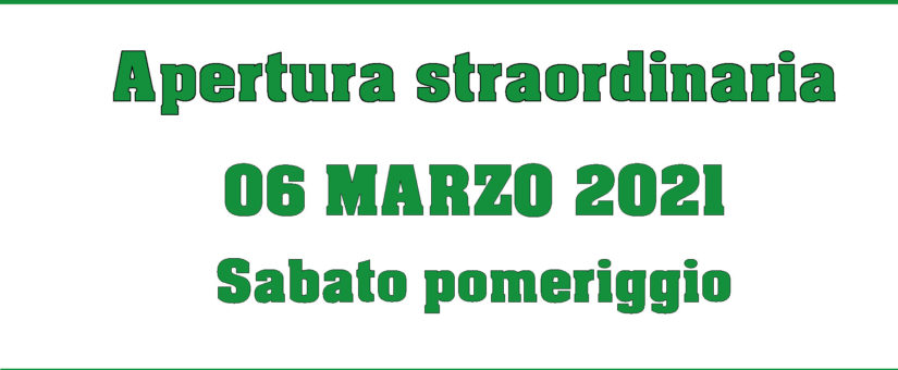 APERTURA STRAORDINARIA PUNTO VENDITA  BREMBATE DI SOPRA