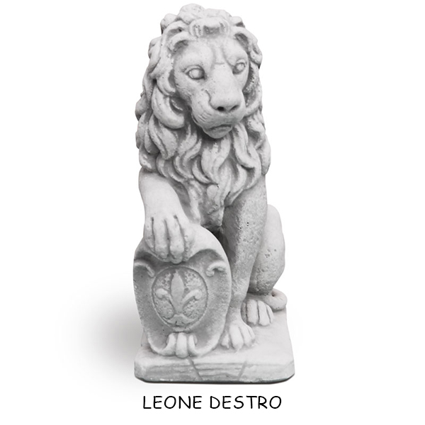 LEONE-DESTRO statua leone lucca destro da giardino, statue leoni da giardino, statua giardino, arredo giardino Bergamo, giardinaggio Bergamo, Rota Commerciale Bergamo, statue per colonne cancelli