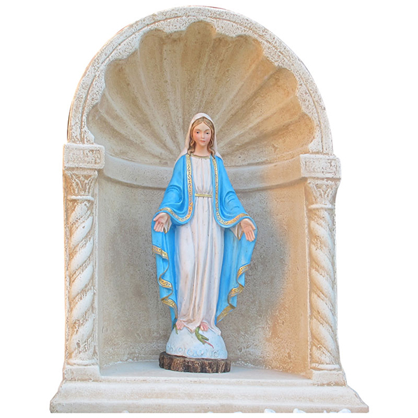 nicchia-madonna-nocciola grotta per madonna, nicchia per madonna, nicchie per madonna, nicchia per madonnina, nicchia per statue religiose, nicchia per madonnina da esterno, arredo giardino Bergamo, Giardinaggio Bergamo, Rota commerciale Bergamo