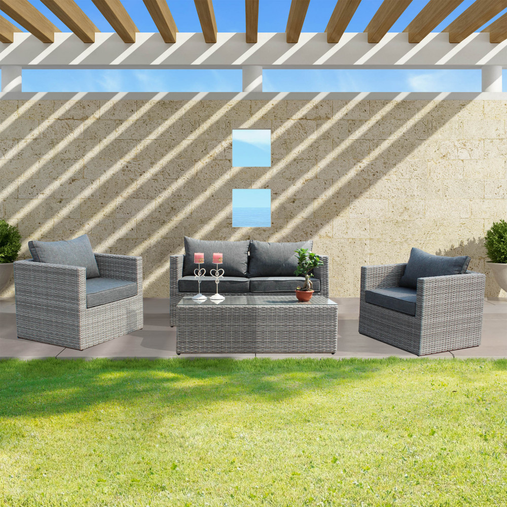 SALOTTO IAGO 2 P C/CUSCINI salotto in polyrattan da esterno, salotto in wicker da esterno, salotto da esterno, salotto in wicker, salotto in polyrattan, arredo giardino, arredo giardino Bergamo, giardinaggio Bergamo, giardinaggio, Rota Commerciale Bergamo