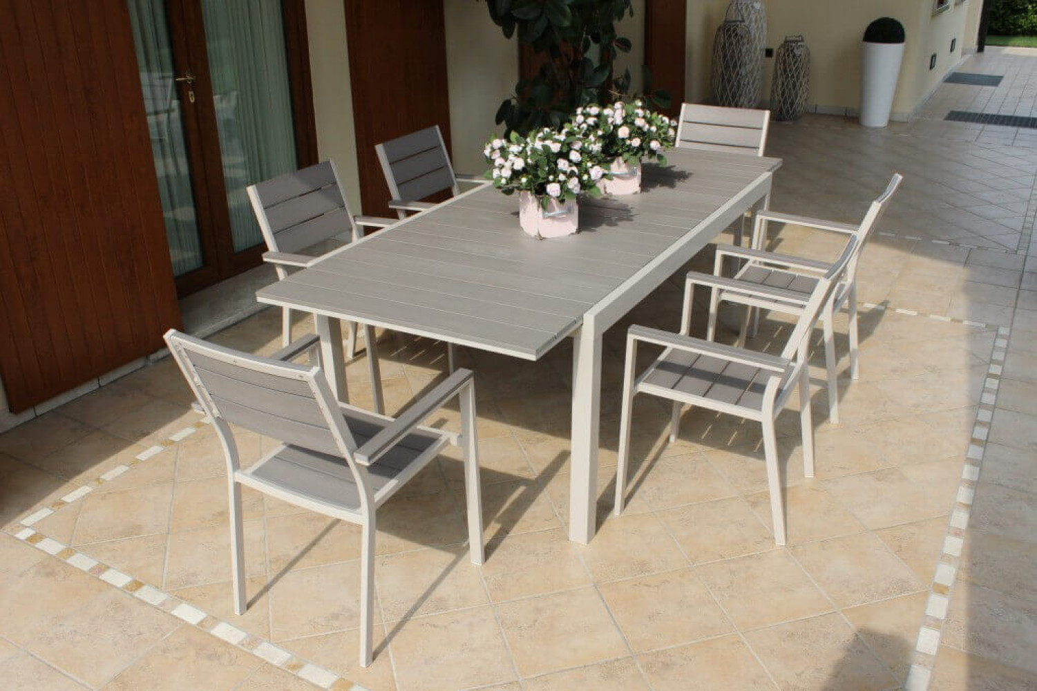 TAVOLO ATLANTA 180/240 X 100 tavolo allungabile per esterno, tavolo da giardino, tavolo da esterno, tavolo effetto legno, arredo giardino Bergamo, giardinaggio Bergamo, Rota Commerciale Bergamo