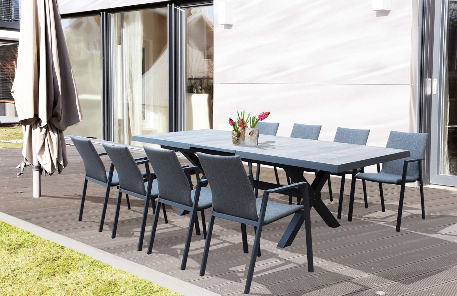 TAVOLO LOS ANGELES 200/260 X 100 tavolo allungabile da esterno, in gres effetto legno, tavolo Los Angeles da giardino, tavoli da esterno, tavoli da giardino, Arredo giardino Bergamo, Giardinaggio Bergamo, Rota Commerciale Bergamo