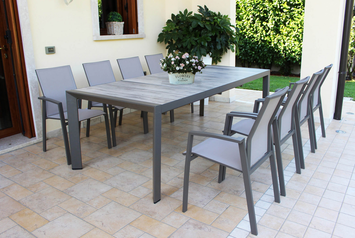 TAVOLO NEWPORT 175/235 X 100 tavolo giardino allungabile Newport, tavolo esterno, tavoli in gres effetto legno allungabile, arredo giardino Bergamo, Giardinaggio Bergamo, Rota commerciale Bergamo