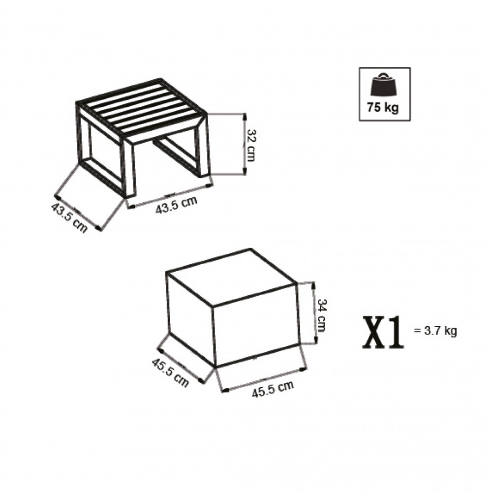 TAVOLINO CUBA 45 X 45 tavolino da giardino San diego, tavolino per esterno, arredo giardino Bergamo, giardinaggio Bergamo, Rota Commerciale Bergamo