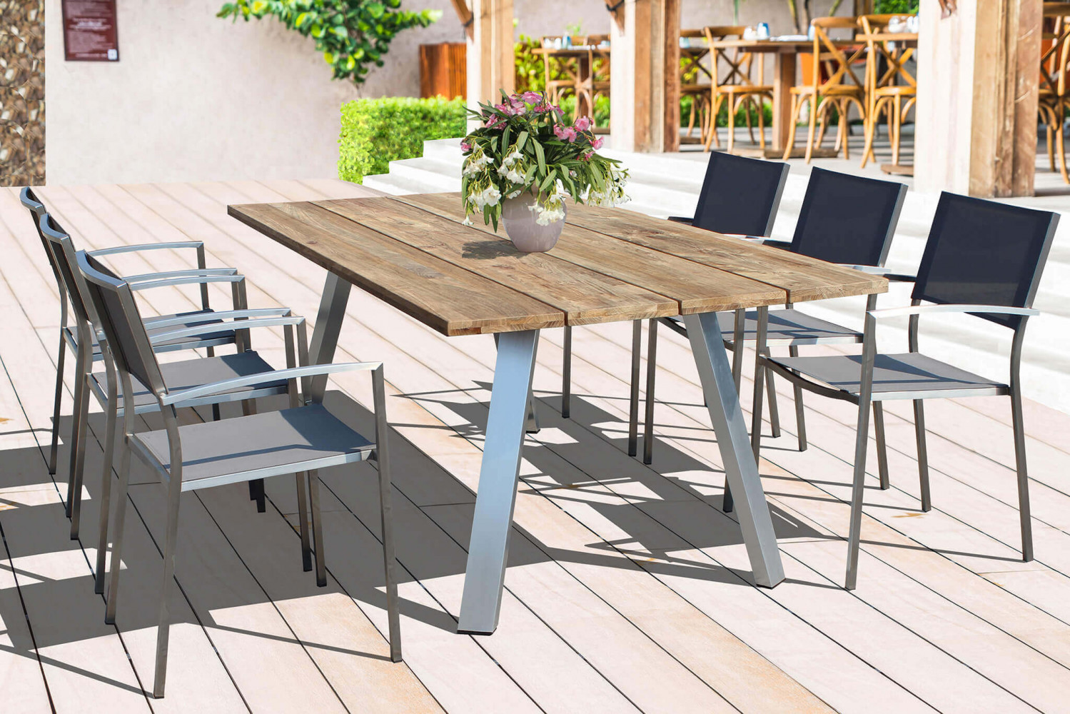 TAVOLO HAMPTON 200X100 tavolo da giardino in legno, tavolo giardino legno, tavolo da esterno fisso, tavolo da esterno, tavolo esterno, tavolo da esterno in legno, tavolo da giardino in legno e alluminio, tavolo da esterno in legno e alluminio, arredo giardino, arredo giardino Bergamo, giardinaggio Bergamo, giardinaggio, Rota Commerciale Bergamo