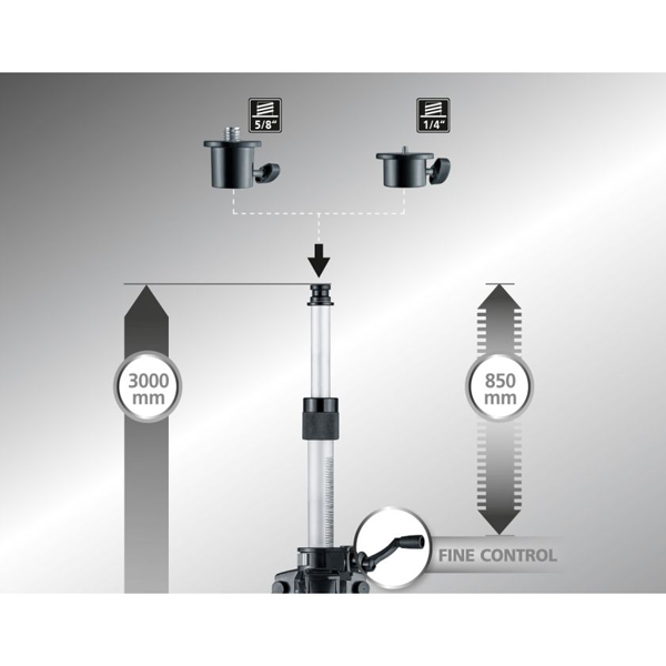 VARIO-STAND-300-L-TREPPIEDE.-7 Treppiede in alluminio di alta qualità, Vario stand L 300, laserliner , treppiede in alluminio, ferramenta Bergamo, Rota commerciale Bergamo